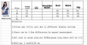 Size chart for dashiki print mini dress with chest and waist measurements in cm