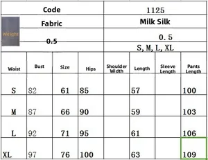 Detailed size chart for women's ruffle activewear set including S, M, L, XL dimensions