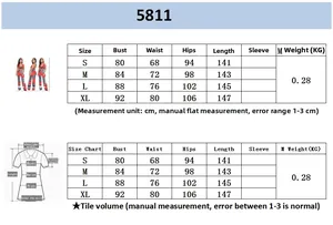 Size chart showing S to XL measurements for sexy striped printed wide-leg jumpsuit
