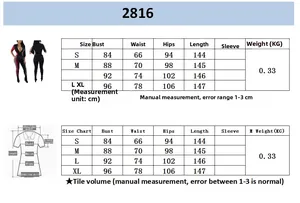 Size chart for women's racing style checkered jumpsuit with detailed measurements