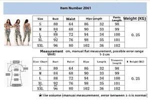 Detaillierte Größentabelle für Damen Camo Sport Crop Top und Leggings Set S bis XXL