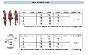 Size chart for burgundy leather dress showing S to XL measurements and fit guide
