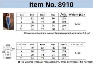 Size chart for slim denim jumpsuit with bust waist and hips measurements in cm