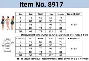 Detailed size chart for slim fit sequin bodycon dress showing measurements from S to XXL