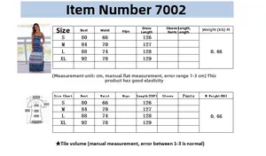 Detailed size guide for the blue floral tube dress with measurements for S to XL sizes