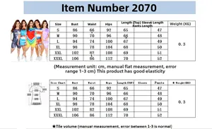 Size chart for tie-dye loungewear set including bust, waist, and length in S to XXXL
