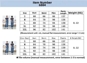 Größentabelle für Denim-Jumpsuits von S bis XXL mit detaillierten Körpermaßen