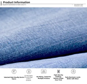 Detail von hochdichtem Denim-Stoff zeigt Premium-Textur und Anti-Pilling-Qualität