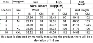 Detailed size chart for women's straight leg jeans with US and international measurements