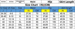 Size chart for women's ripped print straight leg denim jeans in S to 3XL with CM/IN units