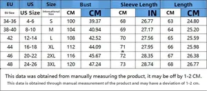 Size chart showing bust and sleeve length measurements for Christmas print long sleeve shirt