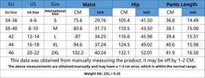 Tableau des tailles détaillé pour short en jean taille haute avec mesures EU, US et CM
