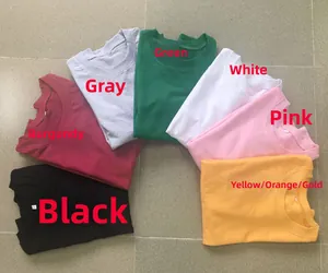 Flat lay showing multiple colors of round neck long sleeve sweatshirts from S to XXL