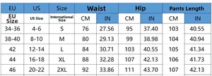 Size guide for high waist ripped flare jeans with measurements for S to 2XL