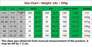 Detailed size chart for slim fit flare jeans with waist, hip and length in cm and inches
