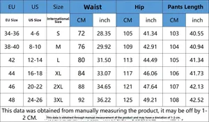 Detailed size chart for women's straight denim jeans with CM and inch measurements