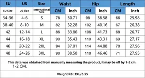 Size chart showing EU US and international dimensions for summer strap dress