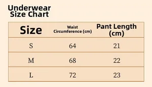 Size chart for lace bow underwear set showing waist and length measurements in centimeters