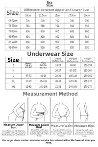 Guide des tailles pour ensemble lingerie dentelle incluant mesures de soutien-gorge