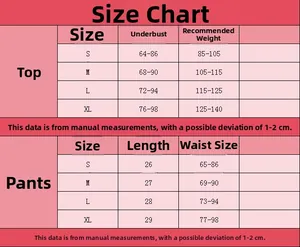 Size guide table for floral mesh lingerie set including bust, waist, and weight details