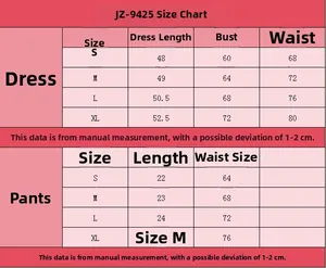 Tableau des tailles S-XL pour ensemble de lingerie en résille avec robe et culotte