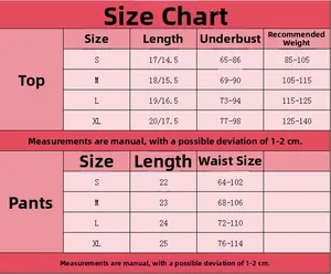 Guide des tailles pour ensemble de lingerie sexy en simili cuir avec mesures précises