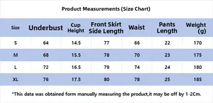 Tableau des tailles pour ensemble de lingerie sexy évidé avec mesures détaillées du S au XL