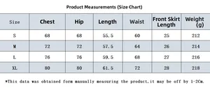Detailed size chart for the chain halter patent leather mini dress from S to XL