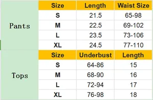 Size guide table for cow print lingerie set showing measurements for S M L and XL sizes
