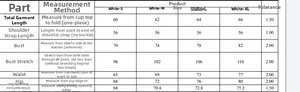 Detailed size guide table for lace bodysuit including S, M, L, and XL measurements