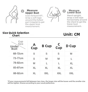 Guide des tailles lingerie en dentelle avec instructions pour mesurer le tour de poitrine