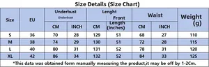 Detailed size chart for sexy green lace velvet backless long dress from sizes S to XL