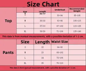 Guida alle taglie per set di lingerie in pizzo con misure per top e pantaloni dalla S alla XL