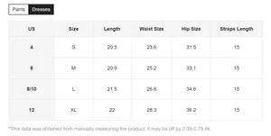 Tableau des tailles détaillé pour robe lingerie en mesh avec mesures US du S au XL