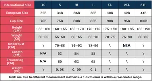 Tabella taglie dettagliata per body a rete da XS a 3XL con misure espresse in cm