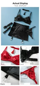 Détails de l'ensemble de lingerie montrant les bonnets, le dos et les porte-jarretelles