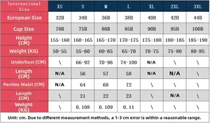 Tableau des tailles détaillé pour robe en maille léopard rose du XS au 3XL EU