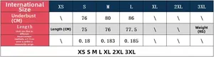 Size chart table for lace camisole dress showing under bust measurements and garment length