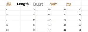 Size chart for leopard V-neck long sleeve top showing measurements for S to XXL sizes