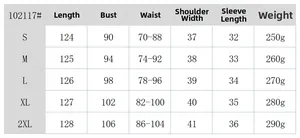 Detailed size chart for printed midi dress featuring bust, waist, and length measurements