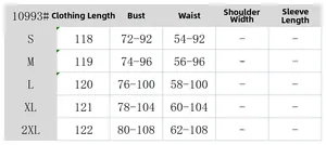 Detailed size chart for leopard print dress with S to 2XL measurements in centimeters