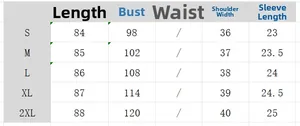 Detailed size chart for solid color short sleeve dress showing S-2XL measurements