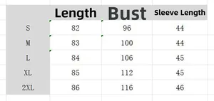 Size guide for V-neck printed romper with measurements for bust and sleeve length