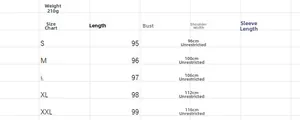 Size chart table for printed backless sleeveless dress showing length and bust measurements