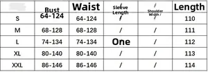 Detailed size chart for women's off-shoulder dress with bust, waist and length in cm