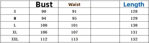 Detaillierte Größentabelle für Sommer Jumpsuit mit Brust Taille und Länge von S bis XXL