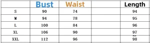 Detailed size chart for floral halter neck dress showing bust, waist, and length measurements