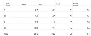 Comprehensive size chart for women long sleeve floral dress ranging from S to XXL