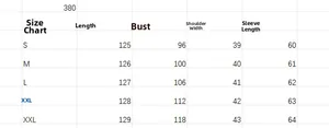 Detailed size chart for the printed midi dress showing length, bust, and sleeve measurements
