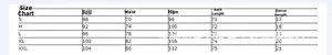 Detailed size chart for the off-shoulder floral mini dress covering S to XXL measurements